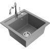 Mexen Vito 1-compartment granite sink with a kitchen mixer tap Carla, Grey - 6503-71-670700-00