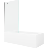 Mexen Vega 160 x 70 cm rectangular bathtub with panels and a 1-wing screen 90 cm, transparent, chrome - 550116070X9509000001