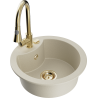 Mexen Diego 1-compartment granite sink with a kitchen mixer tap Elia, Beige - 6512-69-670101-50