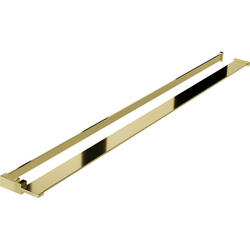 Mexen shower wall shelf with a towel rail, Gold - 800-02-50
