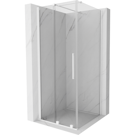 Mexen Velar extendable shower cubicle 110 x 110 cm, transparent, white - 871-110-110-01-20