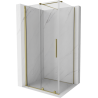 Mexen Velar extendable shower cubicle 90 x 100 cm, transparent, gold - 871-090-100-01-50