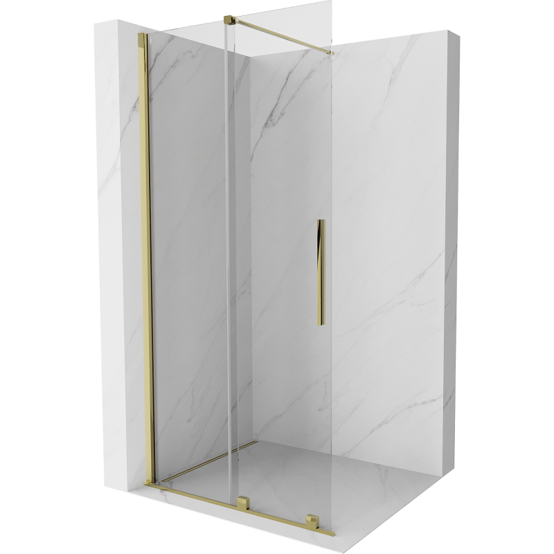Mexen Velar Walk-in Shower Panel 80 x 200 cm, Transparent 8 mm, Gold - 871-080-000-03-50