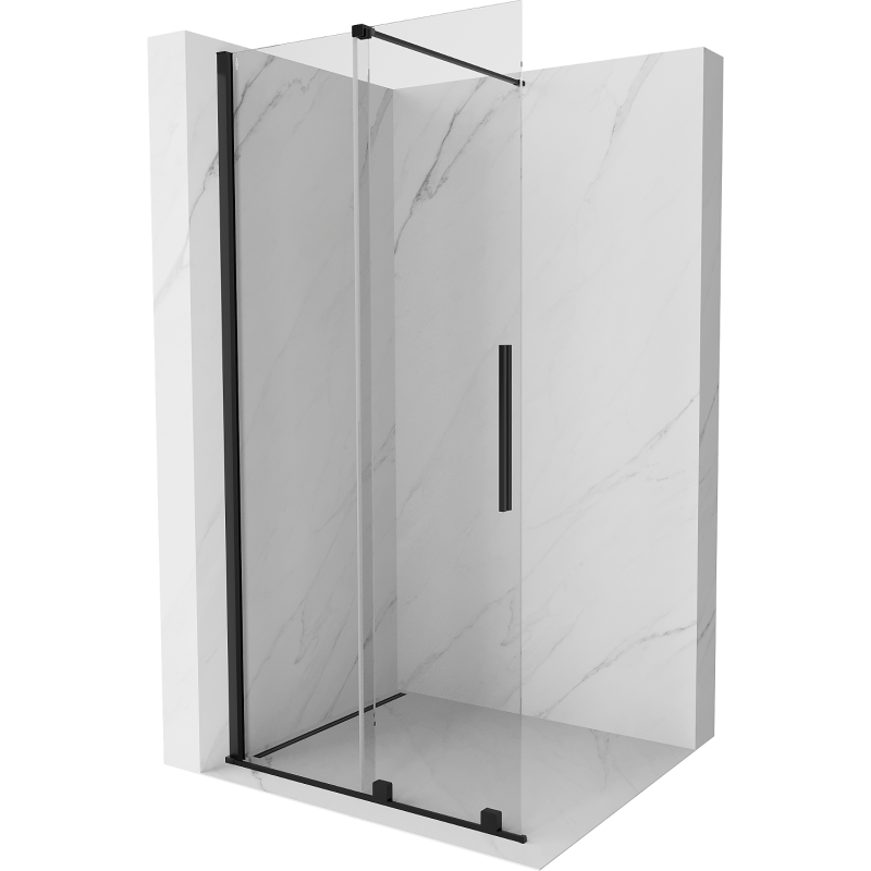 Mexen Velar Walk-in Shower Panel 120 x 200 cm, Transparent 8 mm, Black - 871-120-000-03-70