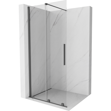 Mexen Velar Walk-in Shower Screen 90 x 200 cm, Transparent 8 mm, Brushed Gun Gray - 871-090-000-03-66