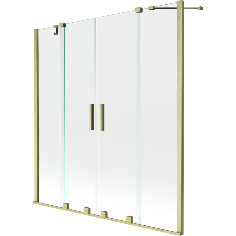 Mexen Velar Duo 2-wing bathtub screen Sliding 140 x 150 cm, transparent, brushed gold - 896-140-000-02-55