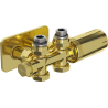 Mexen G05 thermostatic set angled/straight with S cover, Duplex, DN50, gold - W908-958-910-50