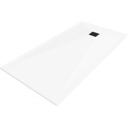 Mexen Stone+ composite rectangular shower tray 180 x 70 cm, white, black cover - 44107018-B