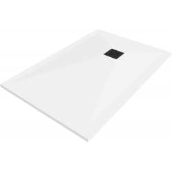 Mexen Stone+ Rectangular Composite Shower Tray 120 x 100 cm, White, with Black Cover - 44101012-B