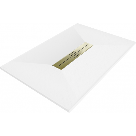 Mexen Toro Rectangular Shower Tray SMC 120 x 80 cm, White, Gold Cover - 43108012-G