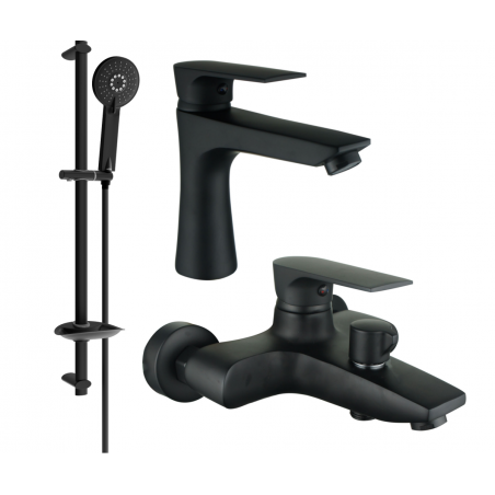 Mexen Axel DB40 bathtub set, Black - 73803DB40-70