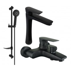 Mexen Axel DF40 bathtub set, Black - 73813DF40-70