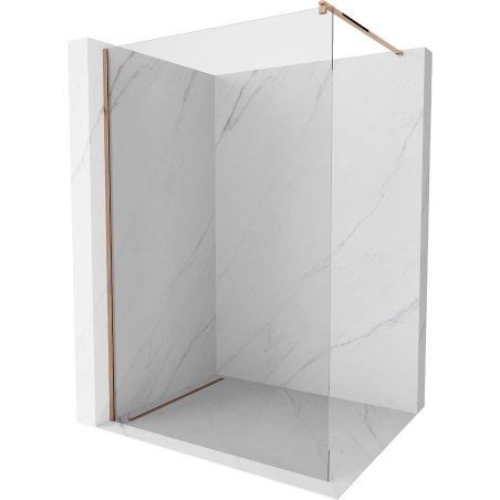 Mexen Kioto Walk-in Shower Wall 67 x 79 inches, Transparent 8 mm, Rose Gold - 800-170-101-60-00