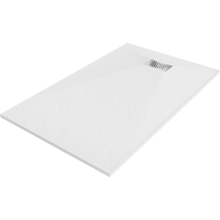 Mexen Hugo rectangular shower tray SMC 160 x 80 cm, white, inox cover - 42108016-X