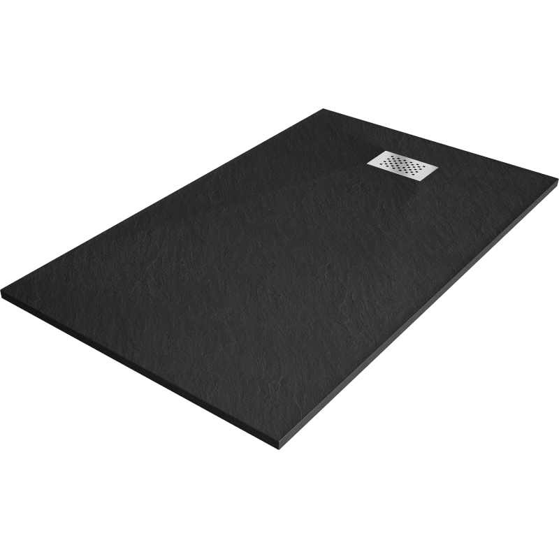 Mexen Hugo Rectangular Shower Tray SMC 140 x 90 cm, Black, Inox Cover