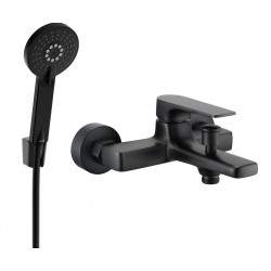 Mexen Lynx R40 bathtub mixer tap with shower head, Black - 74593R40-70