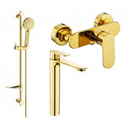 Mexen Milo DF40 shower set, Gold - 71314DF40-50