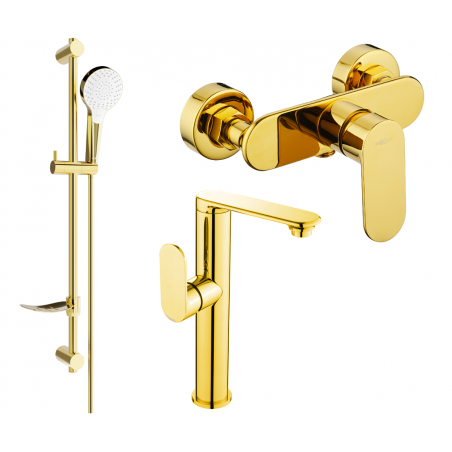 Mexen Milo DF05 shower set, Gold - 713154DF05-50