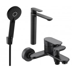 Mexen Milo R40 bathtub set, Black - 71313R40-70
