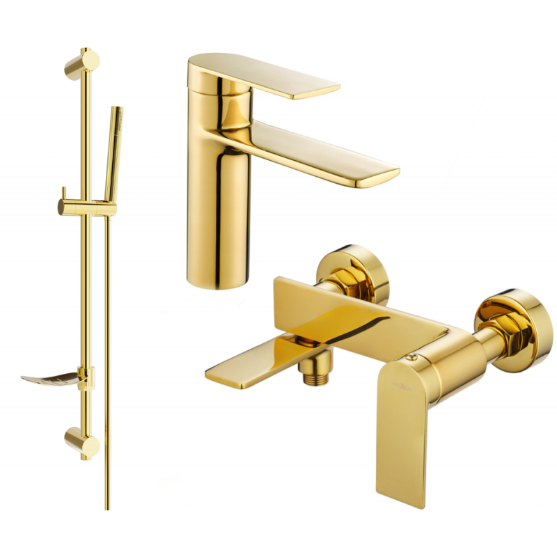 Mexen Zero DF70 bathtub set, Gold - 71103DF70-50