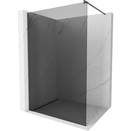 Mexen Kioto Walk-in Shower Panel 100 x 200 cm, Graphite 8 mm, Brushed Gun Gray - 800-100-101-66-40