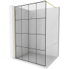 Mexen Kioto Walk-in Shower Screen 140 x 200 cm, Black Pattern 8 mm, Brushed Gold - 800-140-101-55-77
