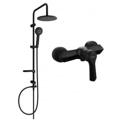 Mexen Carl surface-mounted shower set with a rainmaker and mixer tap Sabre, Black - 72140240-70