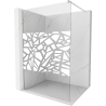 Mexen Kioto Walk-in Shower Wall 100 x 200 cm, white pattern 8 mm, brushed nickel - 800-100-101-97-85