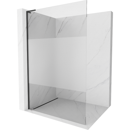 Mexen Kioto L Walk-in Shower Wall 70 x 200 cm, transparent/frosted, black - 800-070-103-70-35