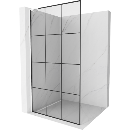 Mexen Kioto L Walk-in Shower Wall 100 x 200 cm, Black Pattern, White