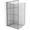 Mexen Kioto L Walk-in Shower Wall 100 x 200 cm, Black Pattern, Gun Gray Brushed - 800-100-103-66-77