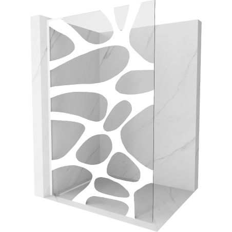 Mexen Kioto L Walk-in Shower Wall 70 x 200 cm, white pattern, white - 800-070-103-20-97