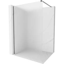 Mexen Kioto Walk-in Shower Wall 80 x 200 cm, Frosted 8 mm, Gun Gray Brushed - 800-080-101-66-30