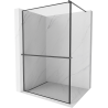 Mexen Kioto+ Walk-in Shower Wall with Shelf 70 x 200 cm, Black Pattern, Brushed Gun Gray - 800-070-121-66-70
