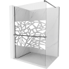 Mexen Kioto+ Walk-in Shower Wall with Shelf 80 x 200 cm, White Pattern, Gun Gray Brushed - 800-080-121-66-85