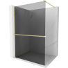 Mexen Kioto+ Shower Panel with Walk-in Shelf 130 x 200 cm, Graphite, Brushed Gold - 800-130-121-55-40