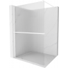 Mexen Kioto+ Walk-in Shower Wall with Shelf 120 x 200 cm, Clear, White - 800-120-121-20-09
