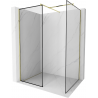 Mexen Kioto Walk-in Shower Screen 160 x 70 cm, Black Pattern, Gold - 800-160-202-50-70-070