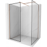 Mexen Kioto Walk-in Shower Wall 160 x 120 cm, Black Pattern, Brushed Copper - 800-160-202-65-70-120
