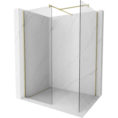 Mexen Kioto Walk-in Shower Wall 100 x 70 cm, transparent, gold - 800-100-202-50-00-070
