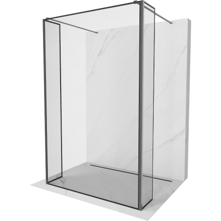 Mexen Kioto freestanding shower wall 130 x 30 x 30 cm, black pattern, gun gray brushed - 800-130-030-222-66-70-030