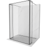Mexen Kioto freestanding shower wall 130 x 30 x 30 cm, black pattern, gun gray brushed - 800-130-030-222-66-70-030