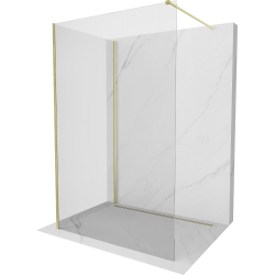 Mexen Kioto Walk-in Shower Wall 90 x 70 cm, transparent, brushed gold - 800-090-212-55-00-070