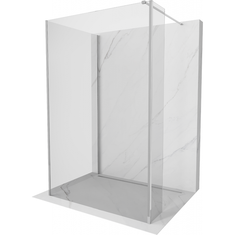 Mexen Kioto Walk-in Shower Wall 100 x 85 x 40 cm, transparent, chrome - 800-100-085-221-01-00-040