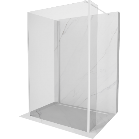 Mexen Kioto Walk-in Shower Wall 110 x 70 x 40 cm, transparent, white - 800-110-070-221-20-00-040