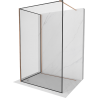 Mexen Kioto Walk-in Shower Wall 110 x 110 cm, Black Pattern, Brushed Brass - 800-110-212-65-70-110