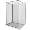 Mexen Kioto Walk-in Shower Wall 100 x 80 cm, Black Pattern, Brushed Gun Gray - 800-100-212-66-70-080