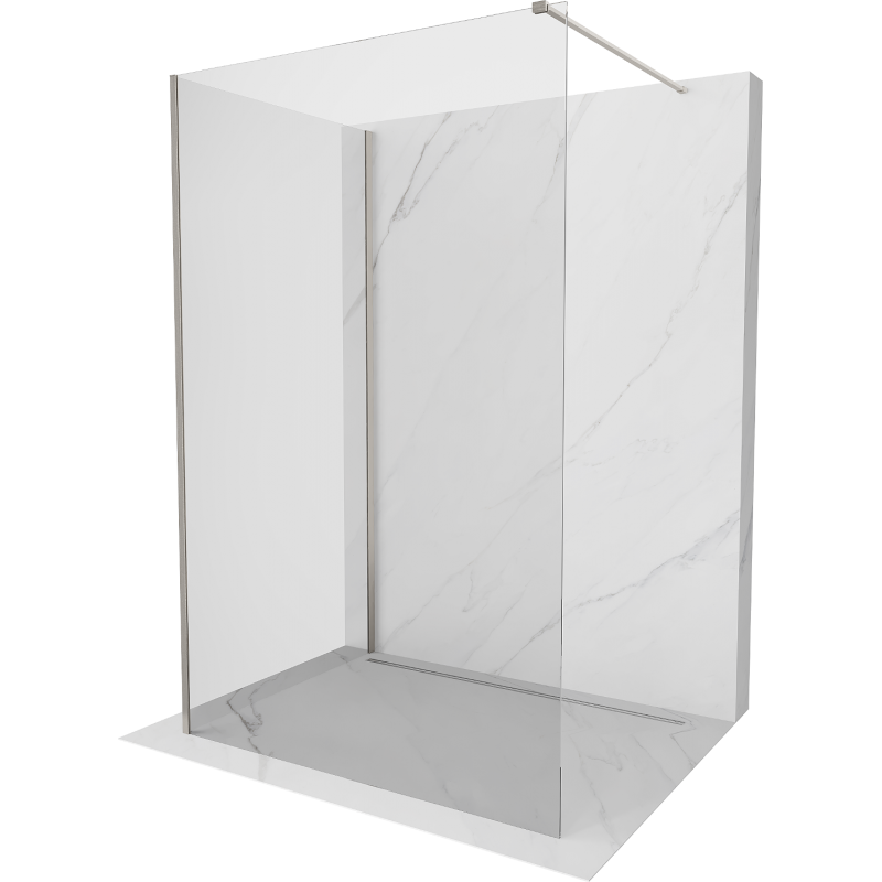 Mexen Kioto Walk-in Shower Panel 120 x 115 cm, Transparent, Brushed Nickel - 800-120-212-97-00-115