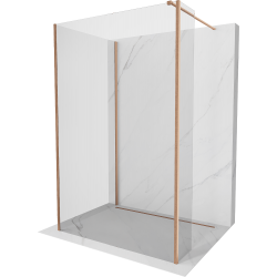 Mexen Kioto Walk-in Shower Wall 90 x 70 x 40 cm, transparent, brushed bronze - 800-090-070-221-65-00-040