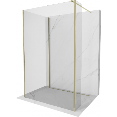 Mexen Kioto Walk-in Shower Wall 130 x 95 x 40 cm, transparent, gold - 800-130-095-221-50-00-040